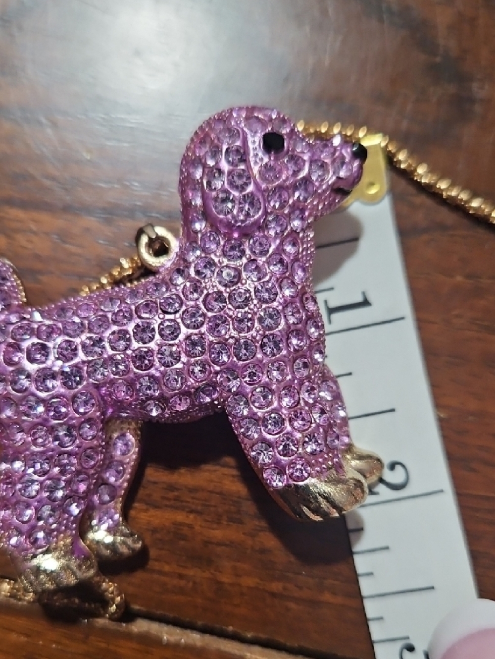 Betsey Johnson Purple Poodle Crystal Pendant Necklace - Picture 7 of 9